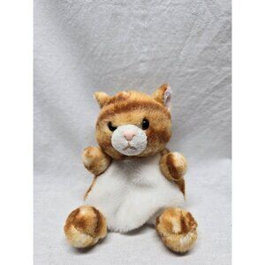 Aurora Cat Plush Beanie Palm Pals Meow Kitty Orange Tabby Stuffed Animal Toy 5”